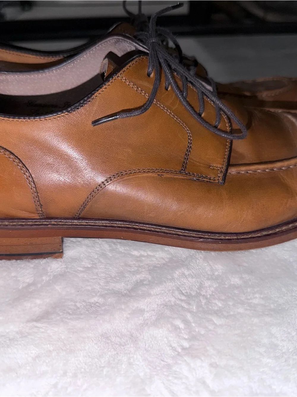 Joseph Abboud Tan Leather Lace-Up Dress Oxfords